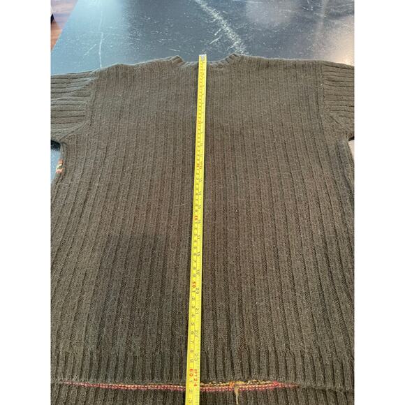 JH Collectibles Wool Blend Olive embroidered crewneck with leaf motif VTG Large - Picture 9 of 13